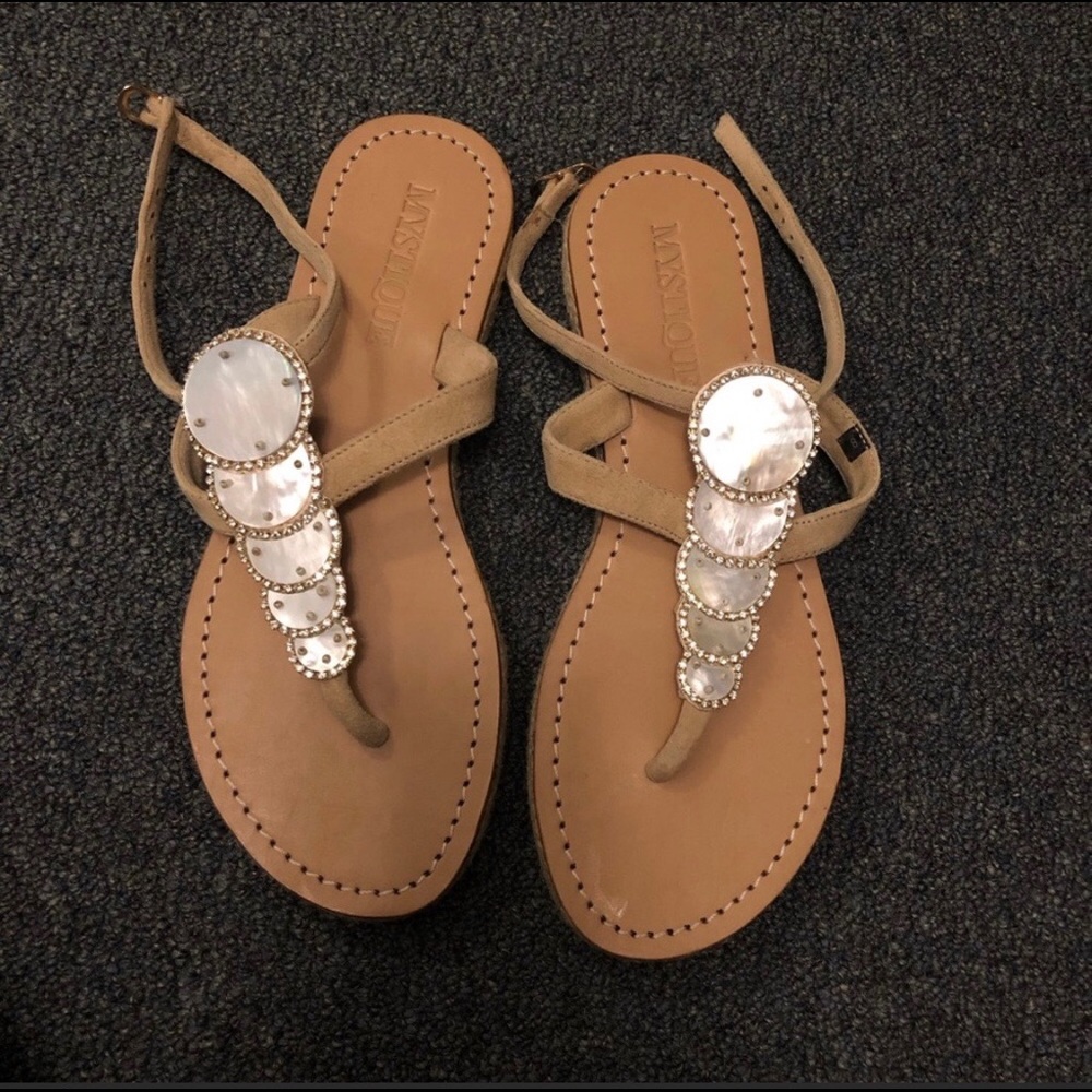 Mystique mother of pearl sandals 8